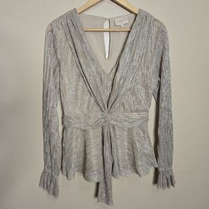 Ciebon Metallic Peplum Blouse